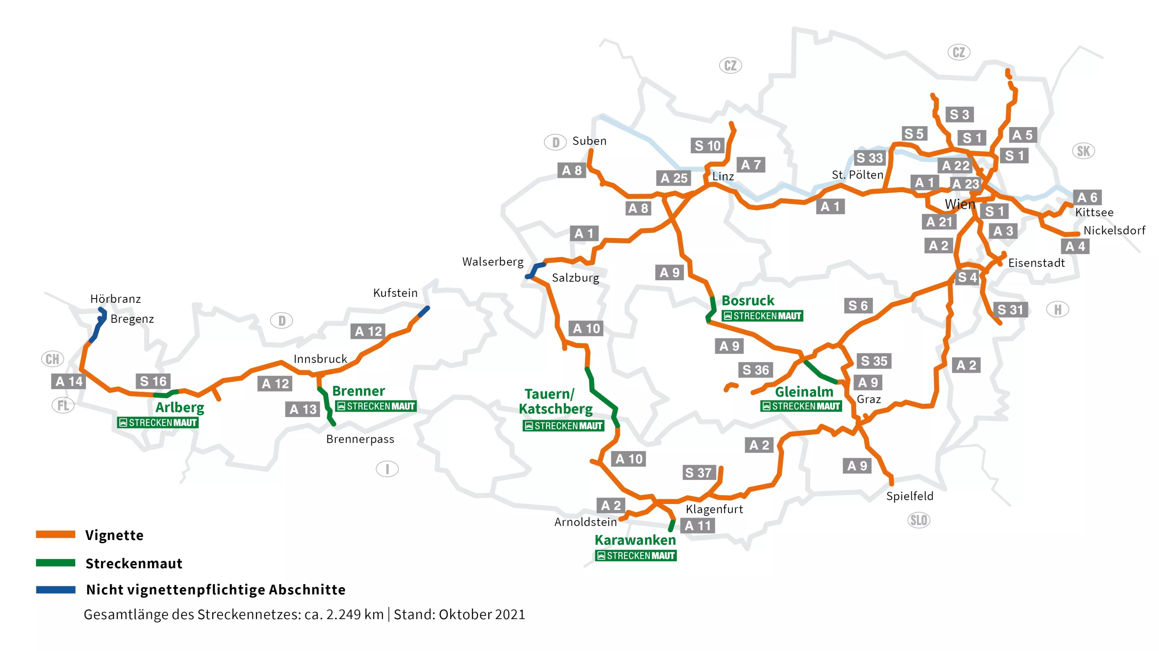 Digitale Vignette Österreich – sofort gültig | Mautgebühren.de
