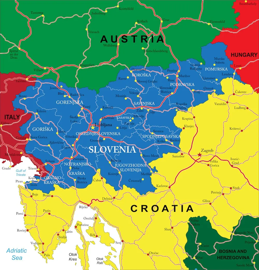 Grenzübergänge Kroatien un Slowenien