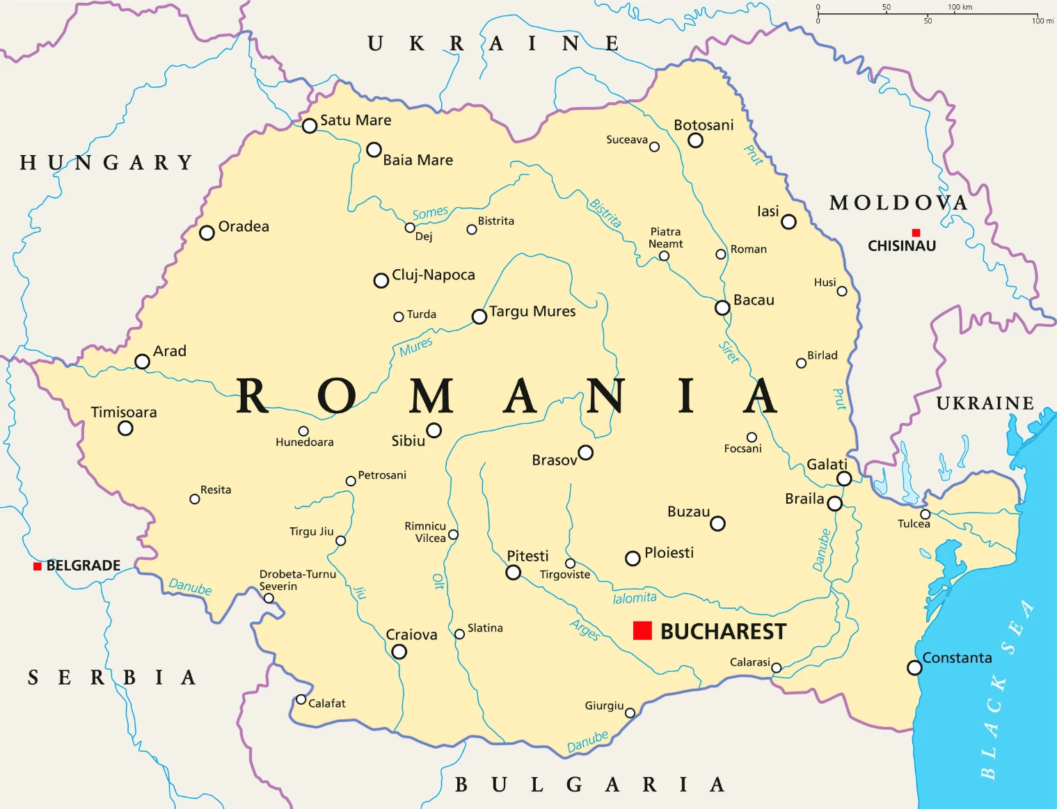 Rumänien und die Republik Moldau verbindet eine 683 Kilometer lange Grenze. Sie ist eine Gewässergrenze.