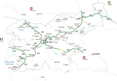 Mautpflichtige Straßen in Slowenien im Überblick - Detailkarte