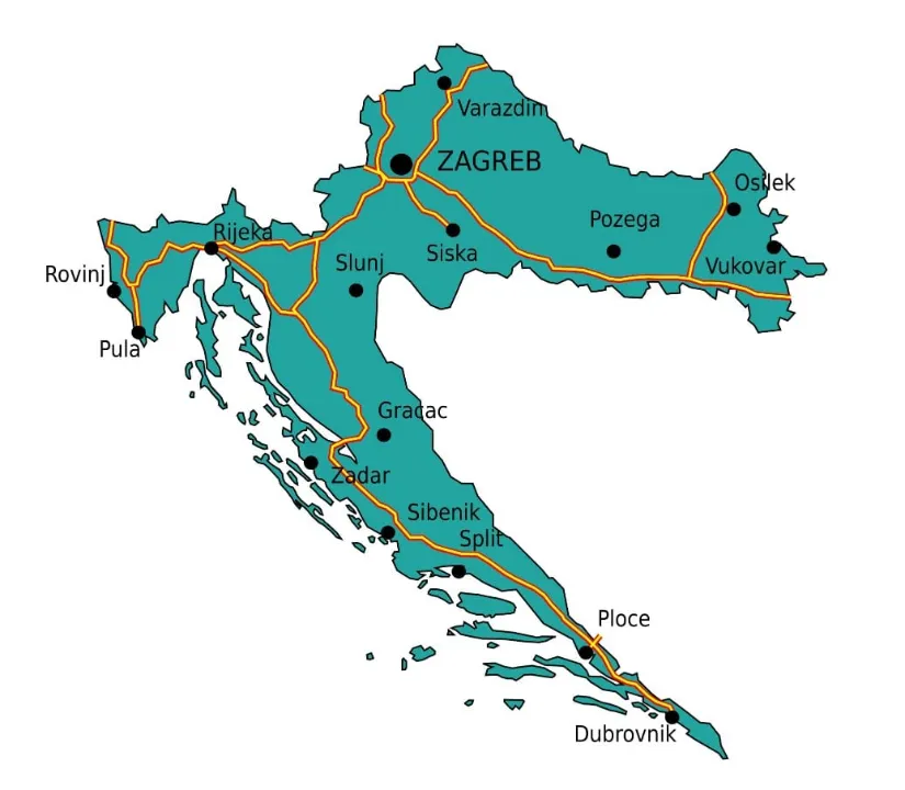 Autobahnnetz Kroatien - Karte